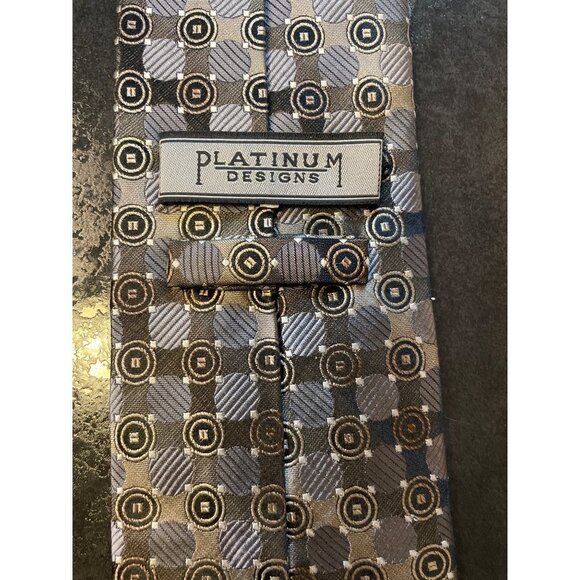 Platinum Designs Brown Patterned Silk Necktie - Picture 4 of 6